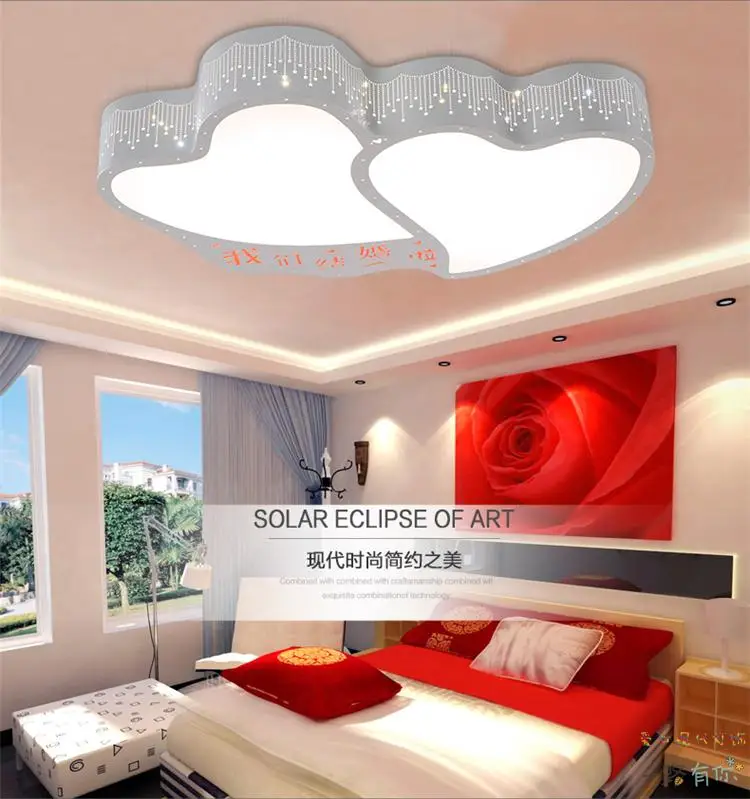 Personality simple modern wedding room lamp LED ceiling lamp, we are married, creative romantic warm bedroom lamp