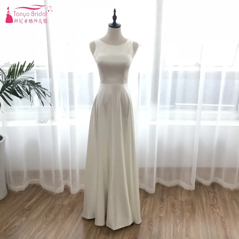 Простые Свадебные платья Boho пляжное платье длиной до пола богемное свадебное платье vestido De Noiva DQG186