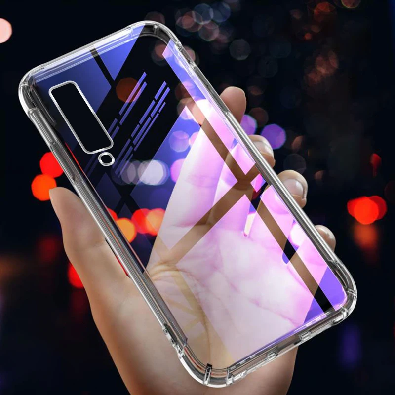 

Silicone TPU Case For Samsung Galaxy A51 A71 A7 A9 2018 A50 A30 A20 S10E S20 Ultra S10 Plus Note 10 Plus Airbag Anti-Drop Cover