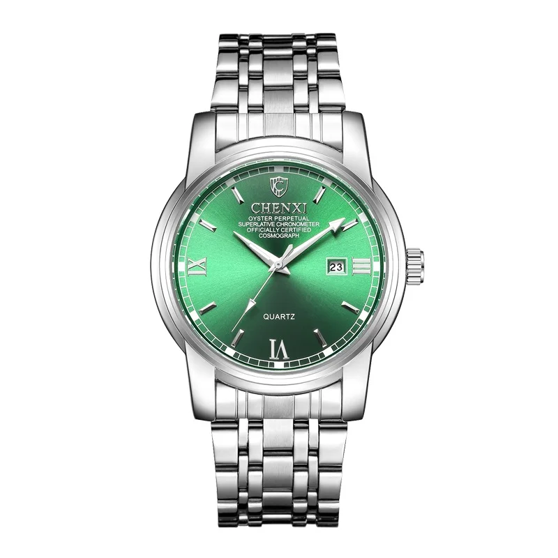 Green CHENXI мужские модные повседневные кварцевые часы, мужские часы, Топ бренд, Роскошные наручные часы, мужские часы с дисплеем даты, наручные часы, хит - Цвет: Green