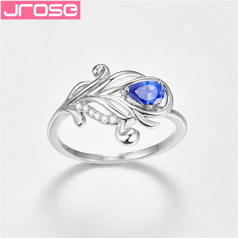 Новинка 2019 модные серебряные кольца JROSE в форме капли воды с цветком для женщин