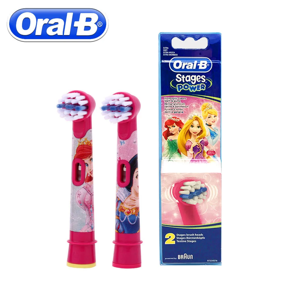2 шт./упак. Oral B головки для детской электрической зубной щетки EB10 зубные с мягкой