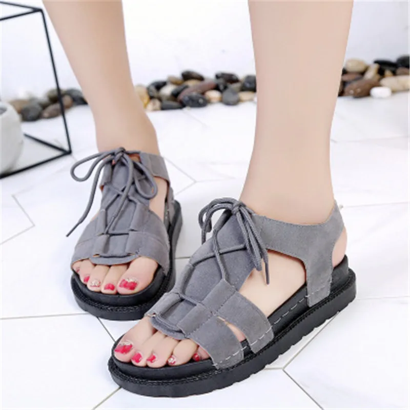 2019 г. Новые Летние повседневные сандалии Корейская обувь в римском стиле на