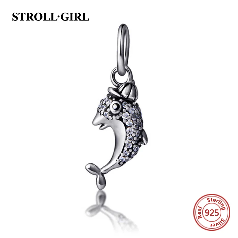 StrollGirl diy craft beads cute animal fish collection 925 silver pandora charm fit original bracelet fashion jewelry making
