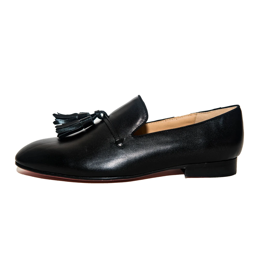 New Genuine leather men shoes fashion tassel loafers wedding and party men's flat | Обувь