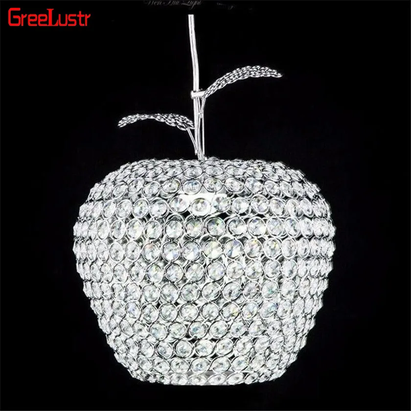 Lustres Apple, Хрустальная светодиодная Подвесная лампа, светильник для прохода, балкона, подвесной светильник, хромированный светильник, светильники, абажур, E27, Подвесная лампа