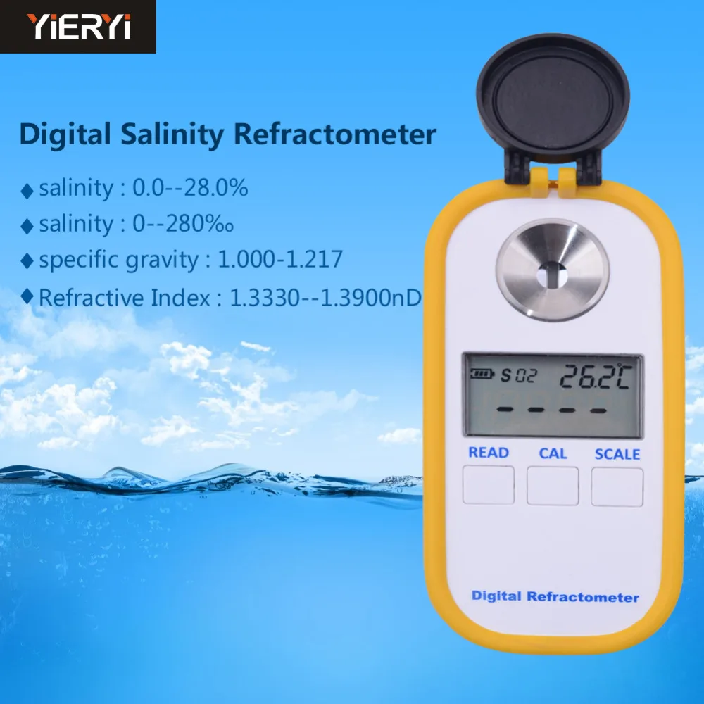 Yieryi DR201 измеритель солености 0 28% Цифровой рефрактометр портативный анализатор