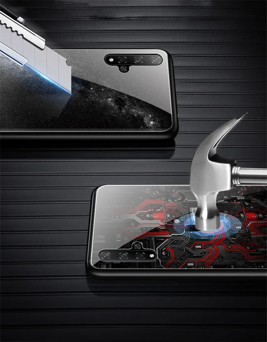 Aixuan для huawei Honor 20 стеклянный чехол Honor20 Coque Силиконовый противоударный Роскошный чехол из закаленного стекла для huawei Honor 20 pro