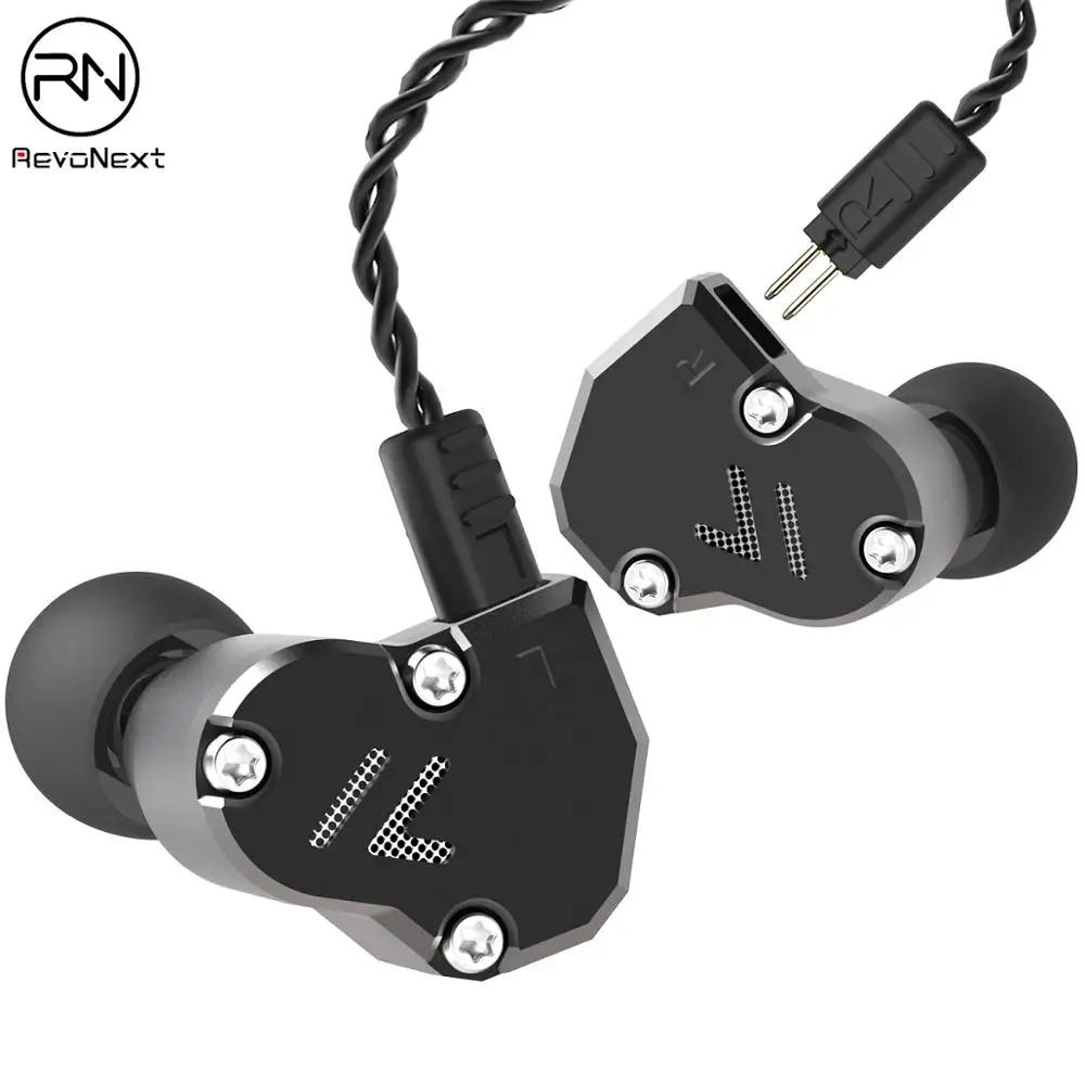 Black no mic Revonext QT2S 2DD+ 1BA гибридные наушники-вкладыши HIFI DJ Monito, спортивные наушники для бега, наушники-вкладыши, наушники-вкладыши для Revonext QT2 - Цвет: Black no mic