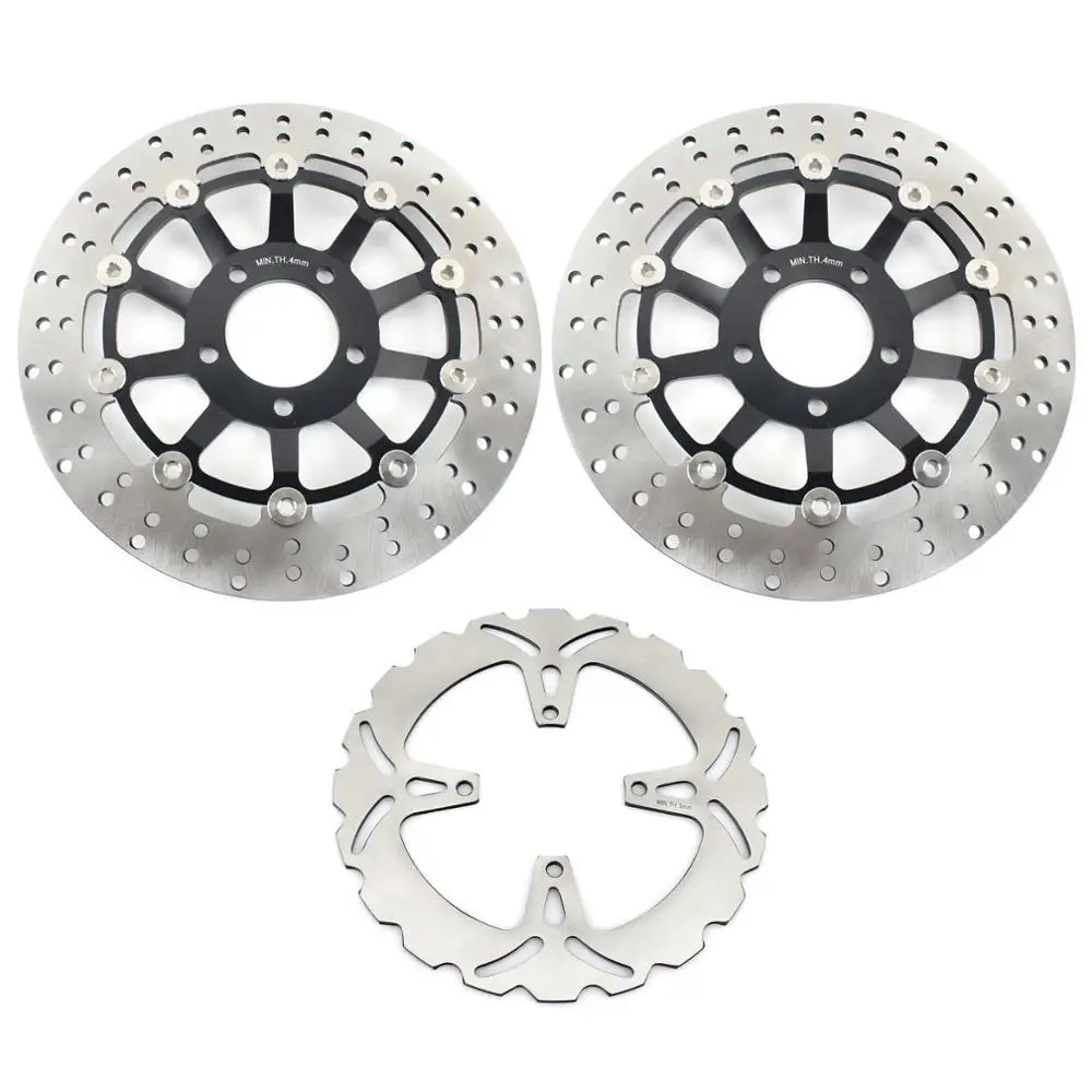 Round Black Set BIKINGBOY Передние Задние тормозные диски Диски роторы для Suzuki GSX 600 750 F 89-97 GSX400F 88-90 GSX 400 Impulse GSF400 Bandit N V VZ - Цвет: Round Black Set