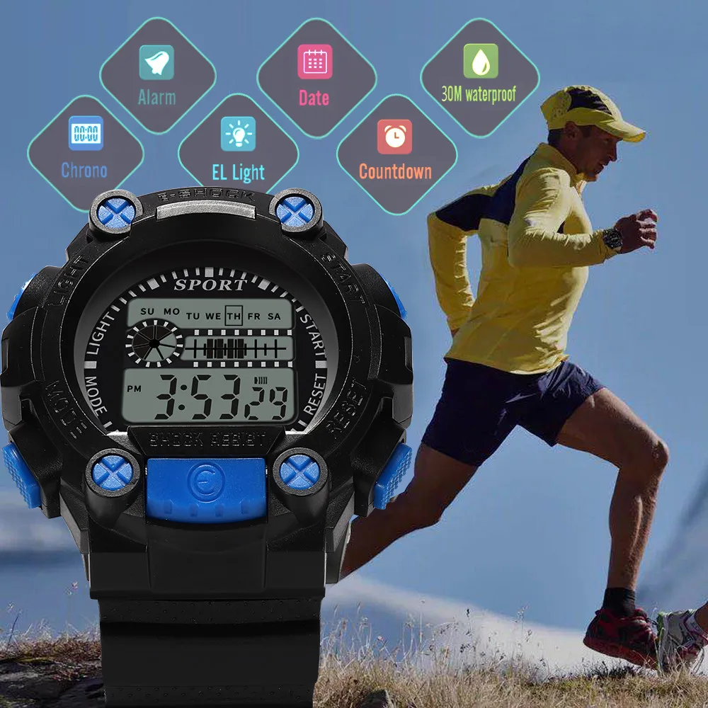 Мужские Аналоговые Цифровые Военные военные спортивные часы светодиодный