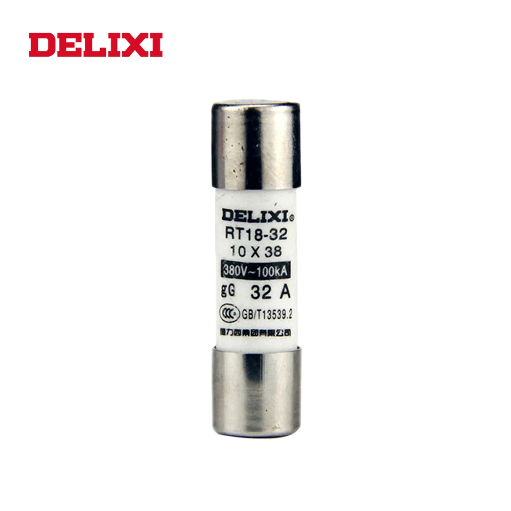 DELIXI 10 шт. 10x38 мм RT14 RT18 быстрая стеклянная трубка Быстрый Удар керамические Предохранители 2A/3A/4A/5A/6A/10A/16A/20A/25A/32A набор предохранителей
