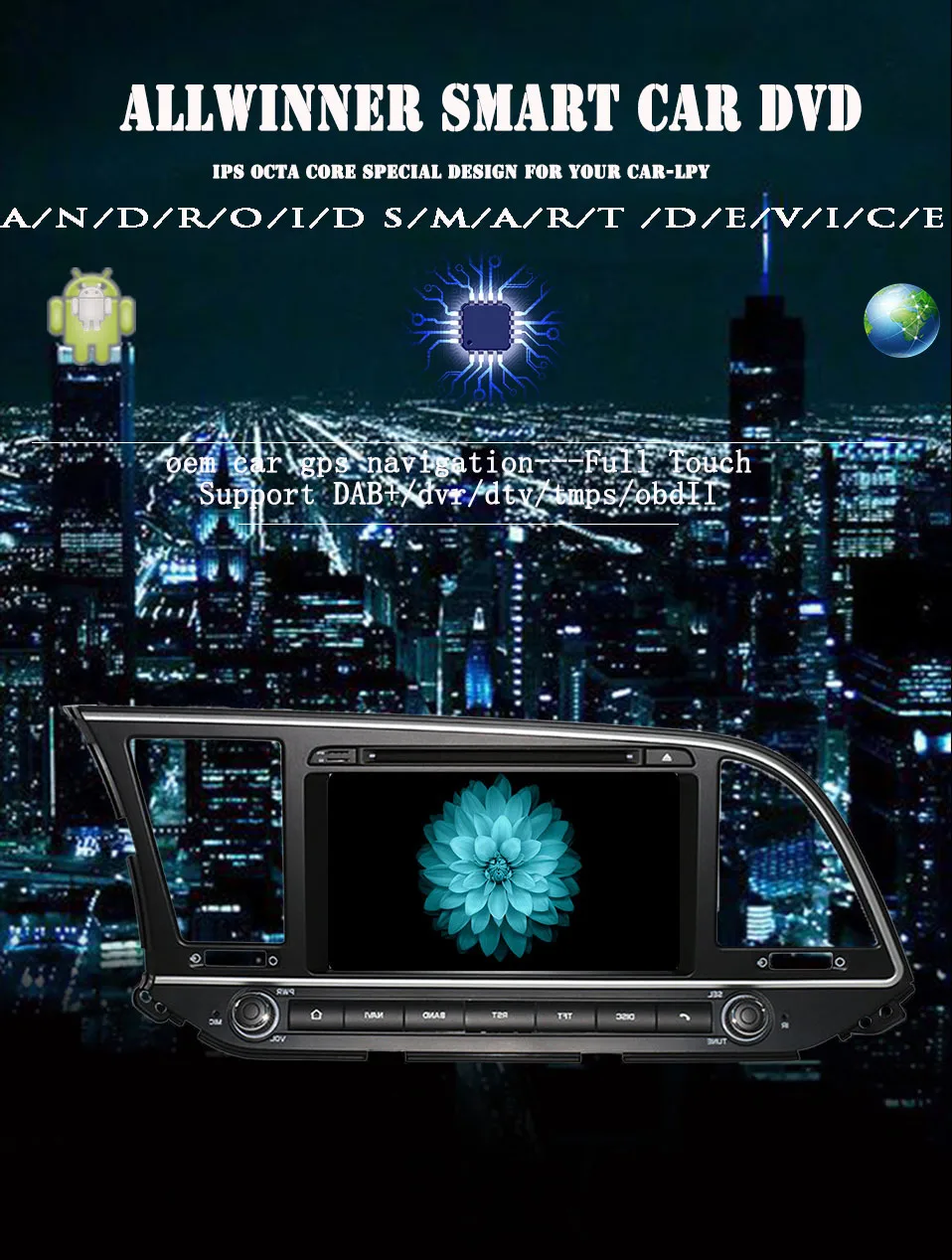 Android 9,0 автомобиль DVD Octa Core 4G Оперативная память 64G с ips экран Автомобильный мультимедийный плеер DVD плеер для HYUNDAI ELANTRA стерео радио аудио