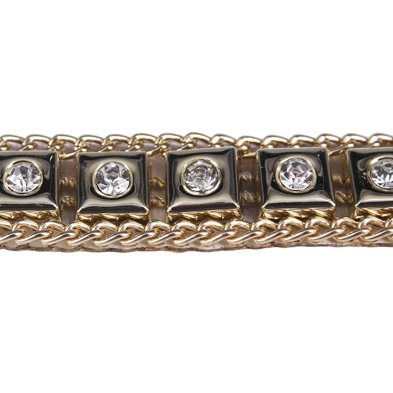 10 ярдов Золотая Хрустальная цепочка стразы с горячей фиксацией цепь для