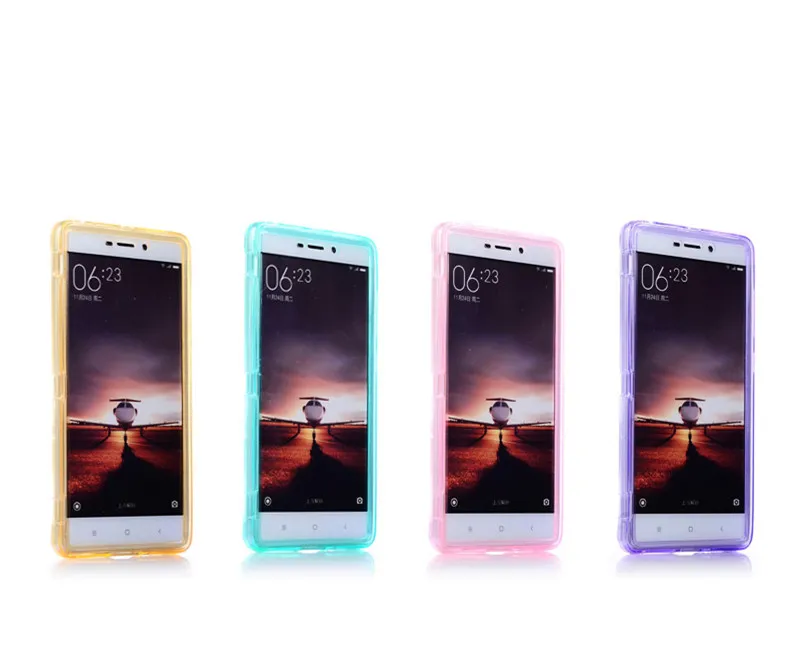 Для Xiaomi Redmi 3 Прозрачный ТПУ Мягкий Силиконовый Чехол Hongmi Redmi3 Полный Защитить