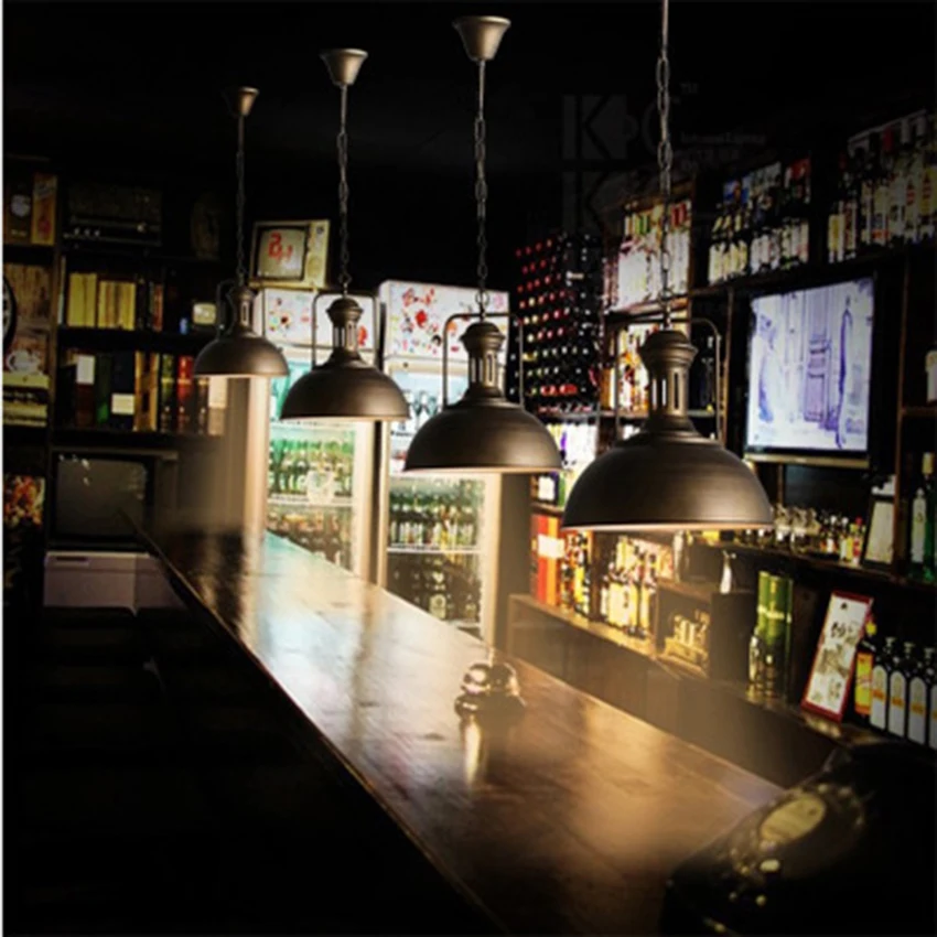 Скандинавский черный промышленный подвесной светильник винтажный светодиодный