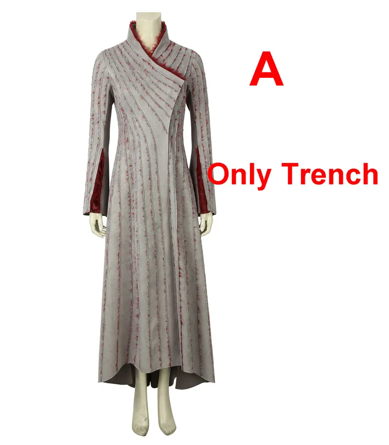 CostumeBuy костюм для косплея из Игры престолов 8 сезон Дракон матери Дейенерис Таргариен костюм средневековый женский костюм Тренч L920 - Цвет: A Only Trench