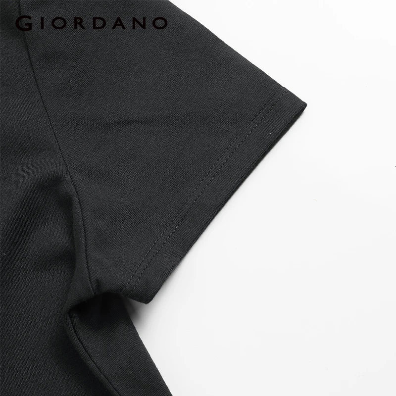 Giordano женская футболка Женская облегающая ребристая с круглым вырезом короткими