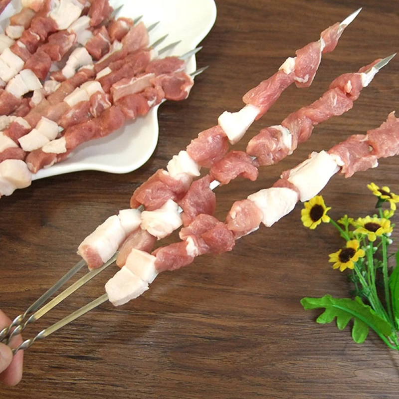 10 шт. спиральные противоскользящие плоские шашлыки для барбекю из нержавеющей