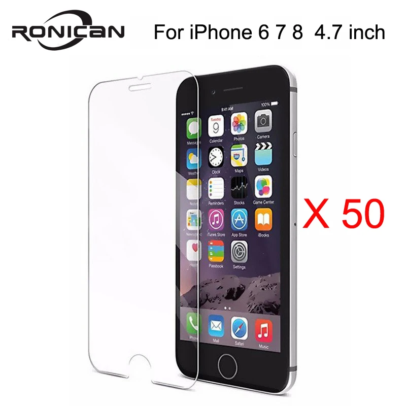 50 шт. для Apple iPhone 7 8 2.5d 0,26 мм Премиум закаленное Стекло Экран протектор для iPhone 6 6S закаленное защитная пленка