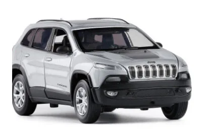Серебристый 1:32 Jeep Grand Cherokee SUV литая модель легкосплавных автомобилей модель игрушки оттягивающийся звуковой светильник автомобиль игрушка Черный Красный Серебряный для детей подарки на день рождения - Цвет: Серебристый