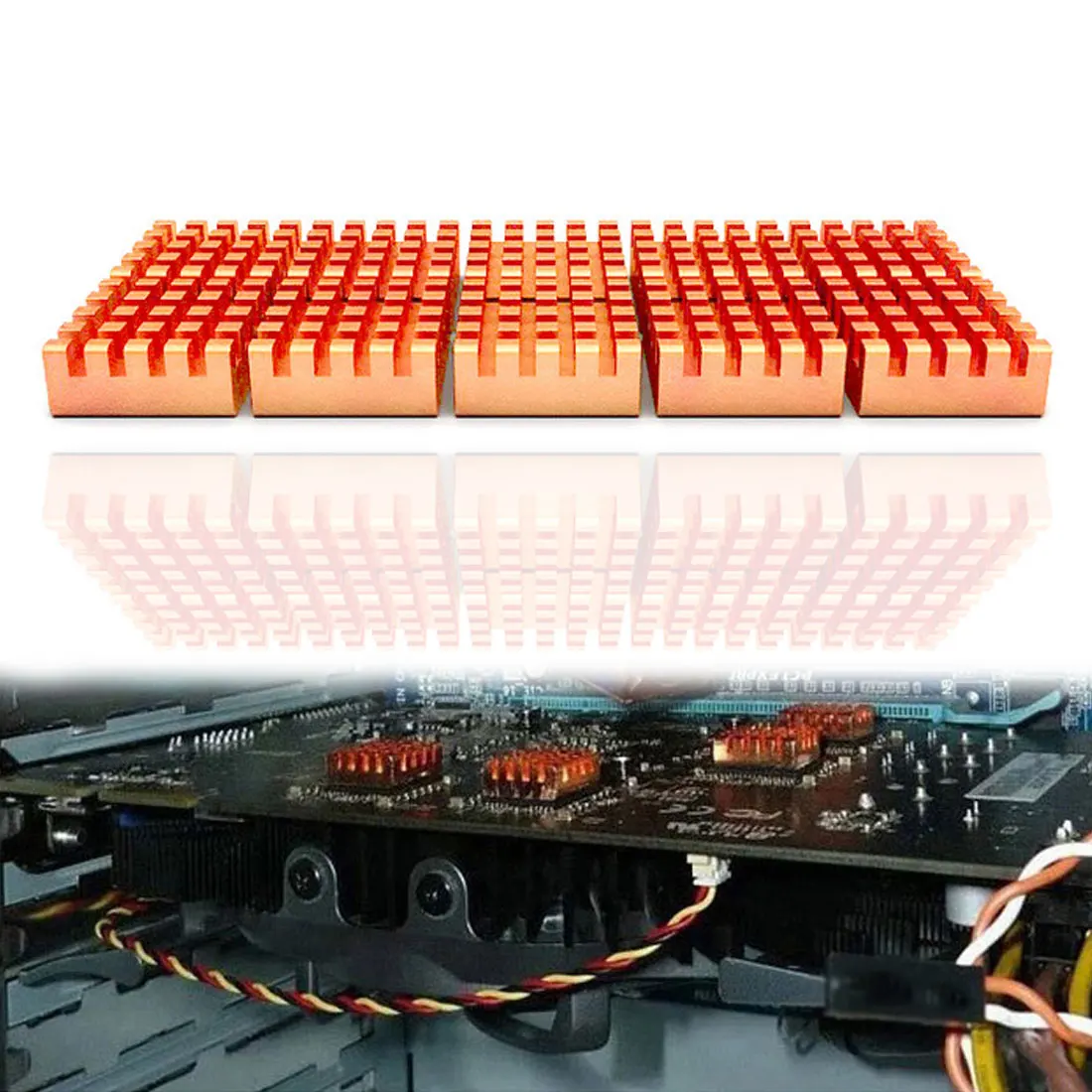 8 шт./компл. Медь теплоотвод задняя теплоотводящий кулер для VGA GPU DDR DDR2 DDR3 Оперативная память охлаждения 13*12*4 мм