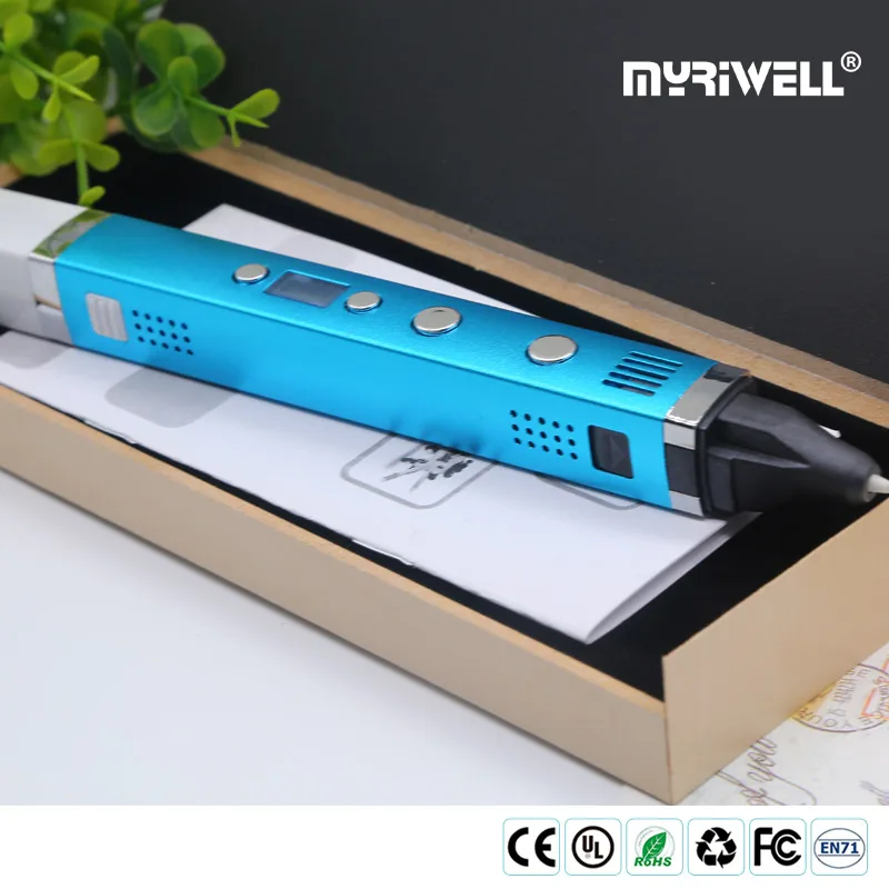 Высококачественная 3d ручка myriwell RP100C металлический корпус 3 d PCL ABS PLA режима