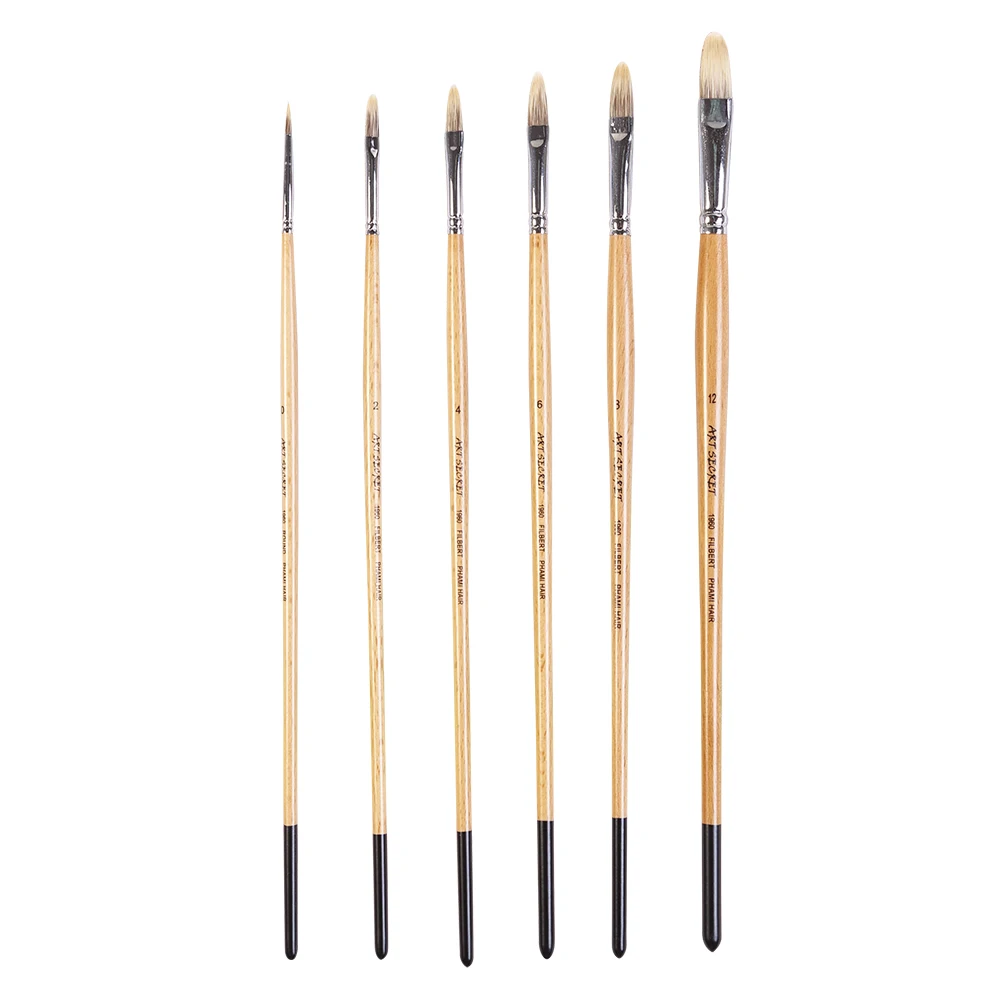 

Artsecret 1960FB High Grade Single Paint-Brush Watercolor Gouache Acrylic Professional Yellow Weasel Hair Wooden Handle