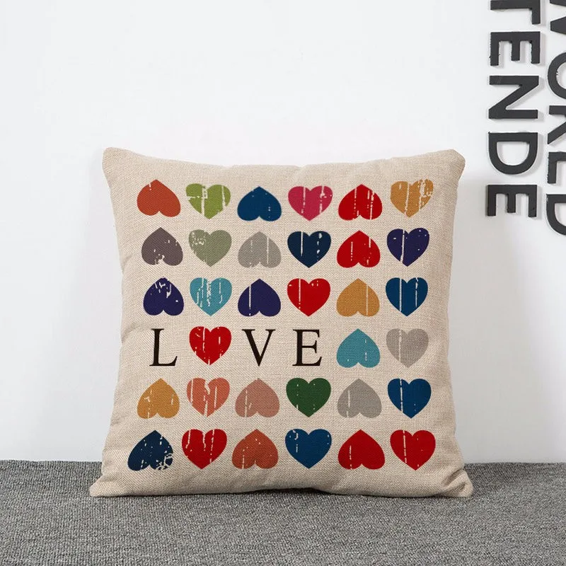 Влюбленные пары наволочки без наполнения льняные Чехлы для подушек подарок