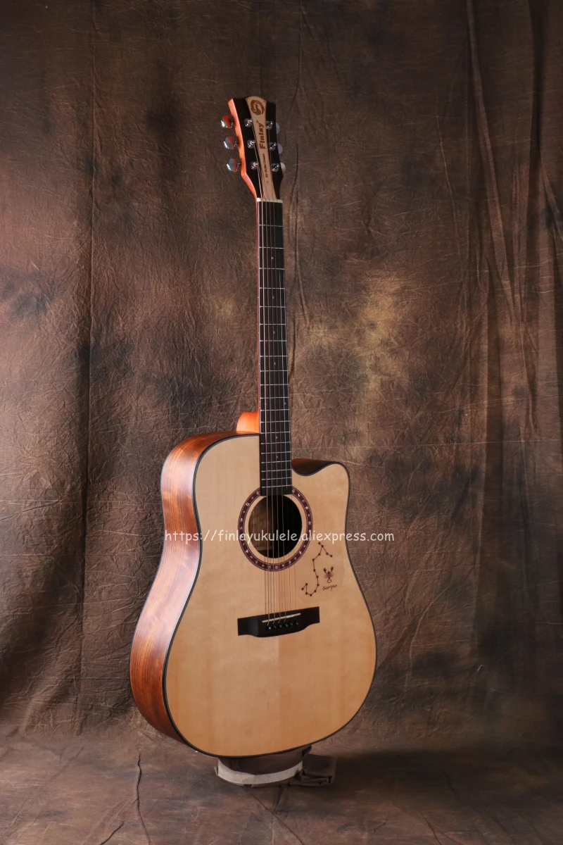 41 &quotCutaway Акустическая гитара Spruce Top/Wanut Body guitarra с жестким корпусом