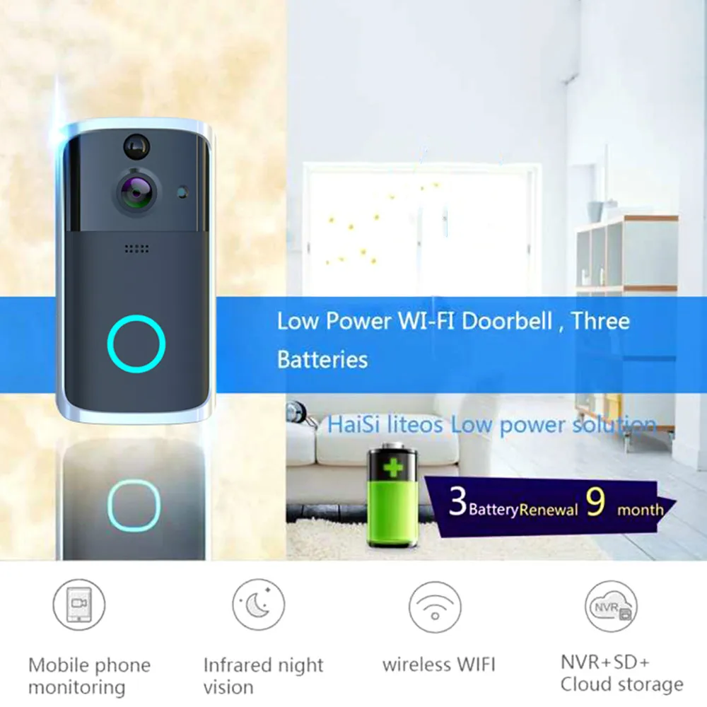 Wi Fi видеодомофон дверной звонок WIFI Звонок камера для квартиры ИК сигнализация