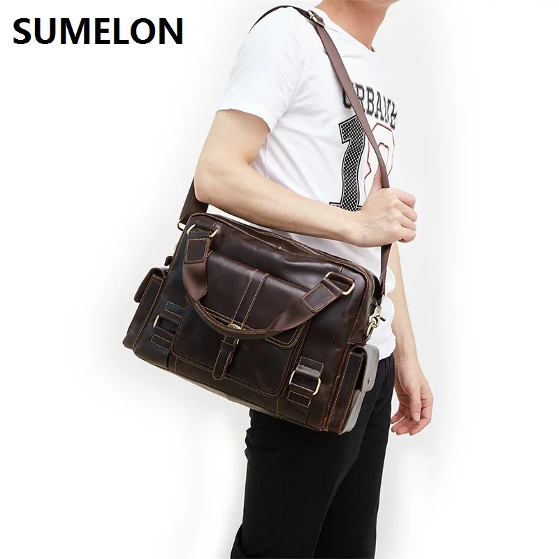 100% натуральная кожа мужские сумки Высокое качество через плечо первый слой из