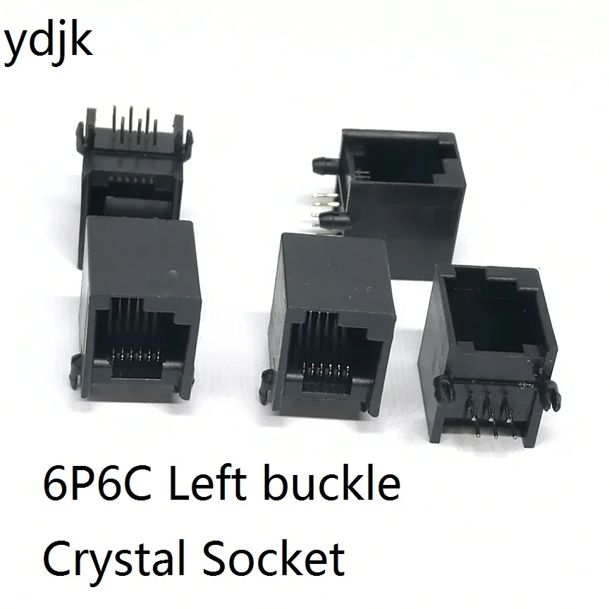 5 шт./лот RJ11 RJ12 6P6C левая Пряжка кристальная розетка телефонный разъем Гнездовой