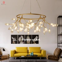 firefly pendant lamp olive branch hanging lights art home decorative led europe style petal ac110220v foyer living dinning room