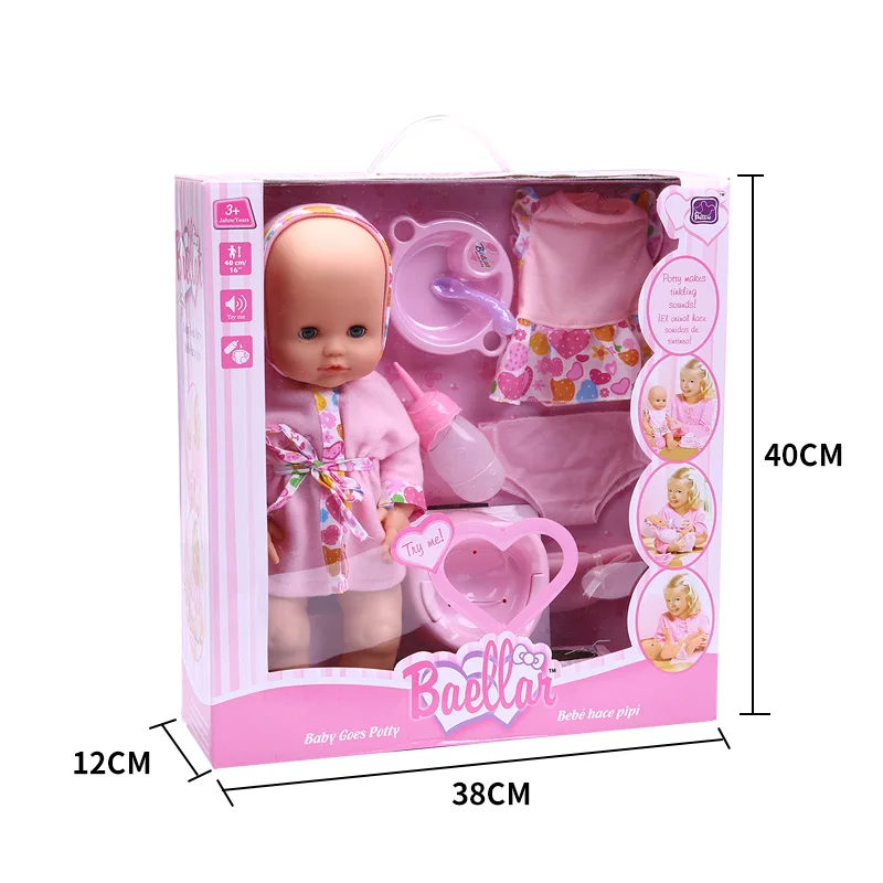 Reborn Baby куклы для обувь девочек 16 дюймов новорожденных питьевой воды Пи Кормление