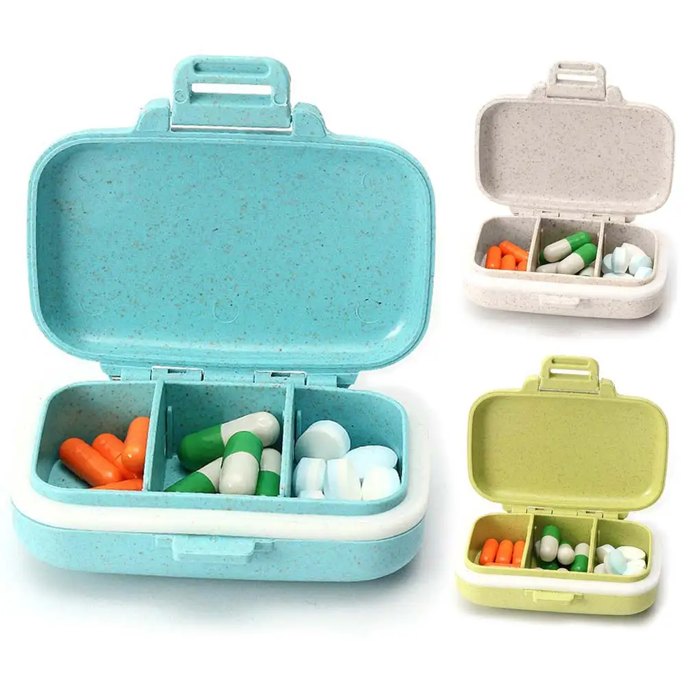 Портативный Дорожный Чехол для таблеток с 3 отделениями контейнер витаминов