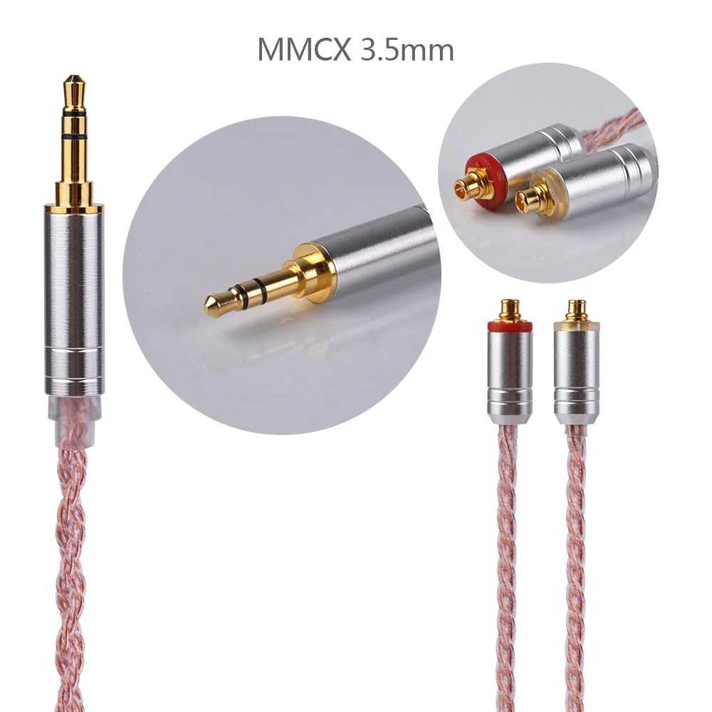 Новый Yinyoo 6 ядро розовый Медь кабель 2 5/3 5/4 4 мм балансный с MMCX/2PIN разъем для BLON BL 03 01