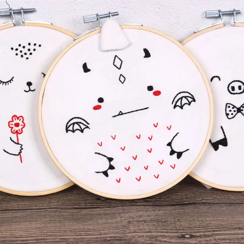 Европа DIY цветы мультфильм животное вышивка набор с рамкой для начинающих
