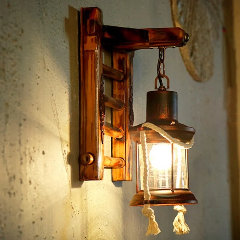 Восточно-Азиатская ручная китайская бамбуковая железная настенная лампа Led E27 для гостиной, ресторана, кофейни, входа, высотой 33 см, 1786.