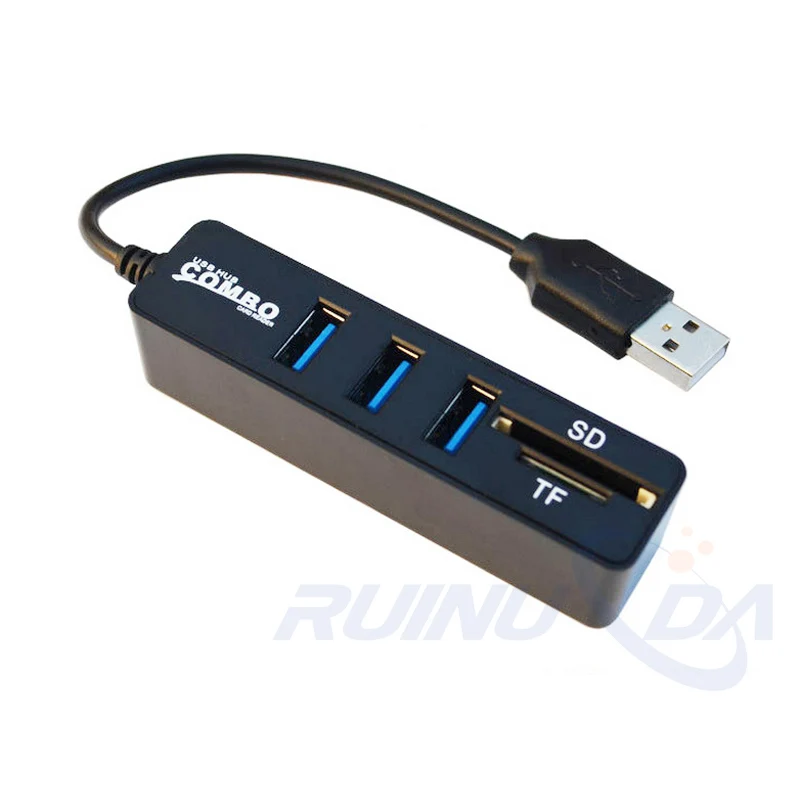 Ruinuoda USB 2.0 HUB Portable 3 ports Splitter adapter combo hub multi SD / TF card reader | Компьютеры и офис
