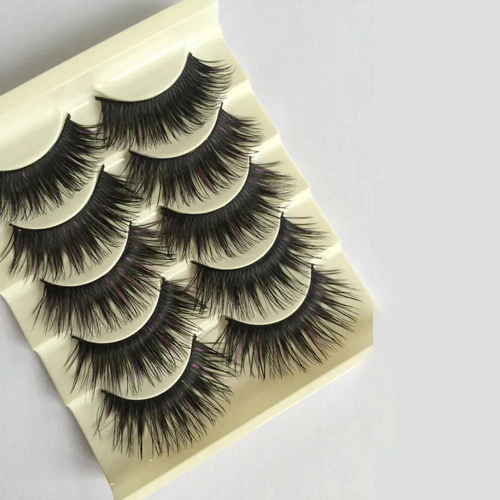 5 пар модный макияж ручной работы натуральные длинные накладные ресницы для глаз