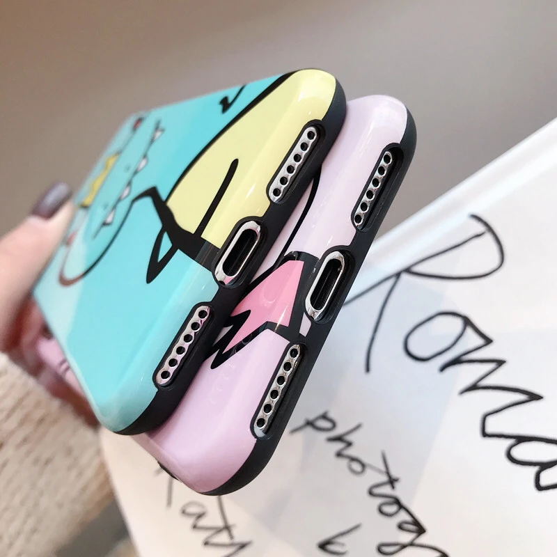 ТПУ глянцевый чехол для iPhone X XR XS Max Animal с рисунком динозавра Мягкий силиконовый 7 8