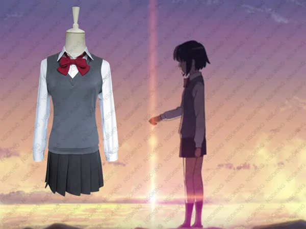 Повседневная униформа Kimi no Na wa ваше имя миямидзу мицуха карнавальный костюм|cosplay