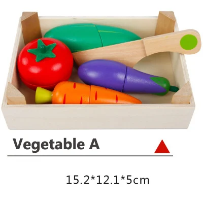 Vegetable A Детские кухонные игрушки, ролевые игры, деревянные игрушки для резки фруктов и овощей, Классические обучающие игрушки для мамы, сада, подарки - Цвет: Vegetable A