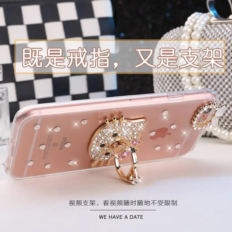 Рисунок Hello Kitty подставка держатель горный хрусталь телефона чехол для iPhone 7 и Plus с