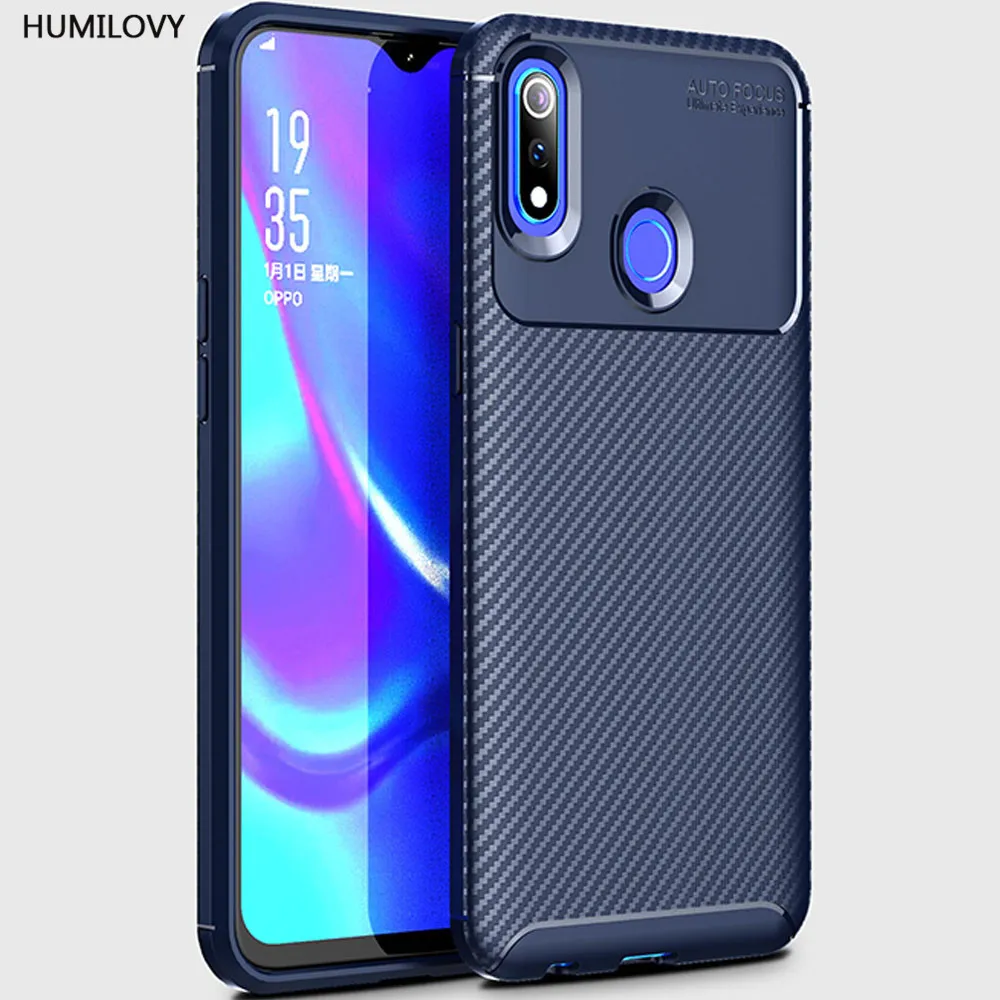 For OPPO Realme 3 Case Cover Carbon Fiber texture Shockproof Soft TPU Back Realme3 Fundas Capa |