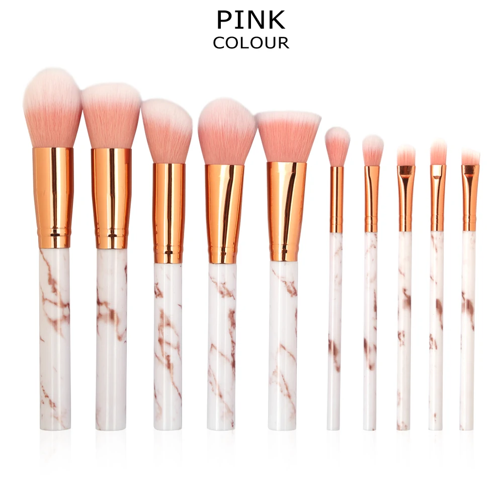 10PCS Makeup Brushes Set Marble Pattern Powder Blush Eyeshadow Cosmetic Tool Kit | Красота и здоровье