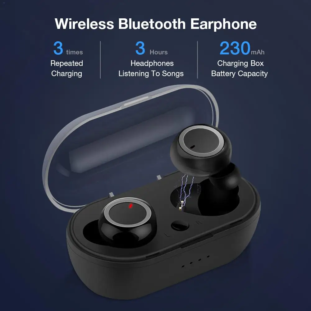 Размер Беспроводной Bluetooth наушники BT 5 0 Hi Fi стерео Бас звуком спортивные Шум