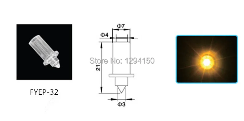 

FYEP-32 For Fiber Optic Ceiling Pointed Lights 100pcs Decoration Fiber Optic End Fittings with 0.75mm/1.0mm/1.5mm Fixed Plugger