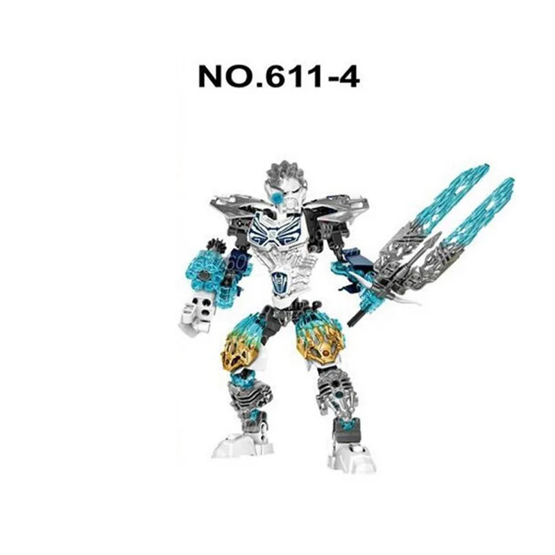 611-4 Новая маска Bionicle светильник Bionicle Lewa Jungle Хранитель рощи строительный блок совместим с 71305 игрушками - Цвет: 611-4